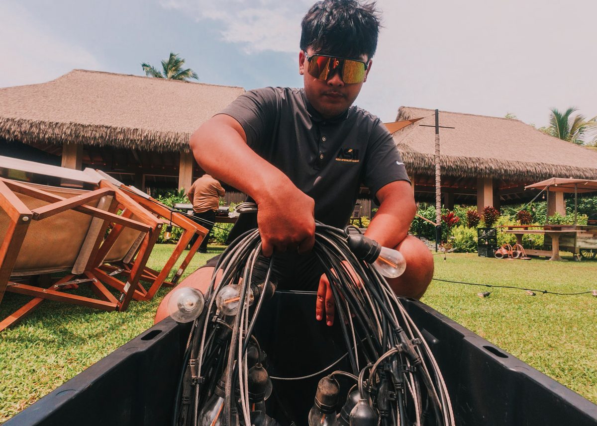 ASH crew at work on a live event, Audio Specialist Hawaii